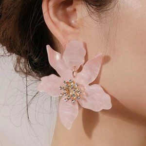 floral pink earrings